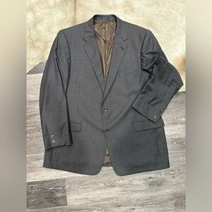 Turnbury Mens 48L Brown/Gray 100% Wool Blazer Sport Coat Jacket Casual Preppy